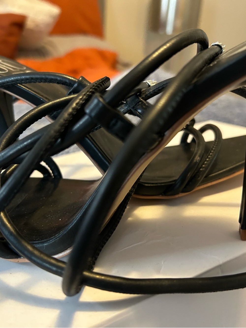 Black Strappy High Heel Sandals - Women - Picture 3 of 6